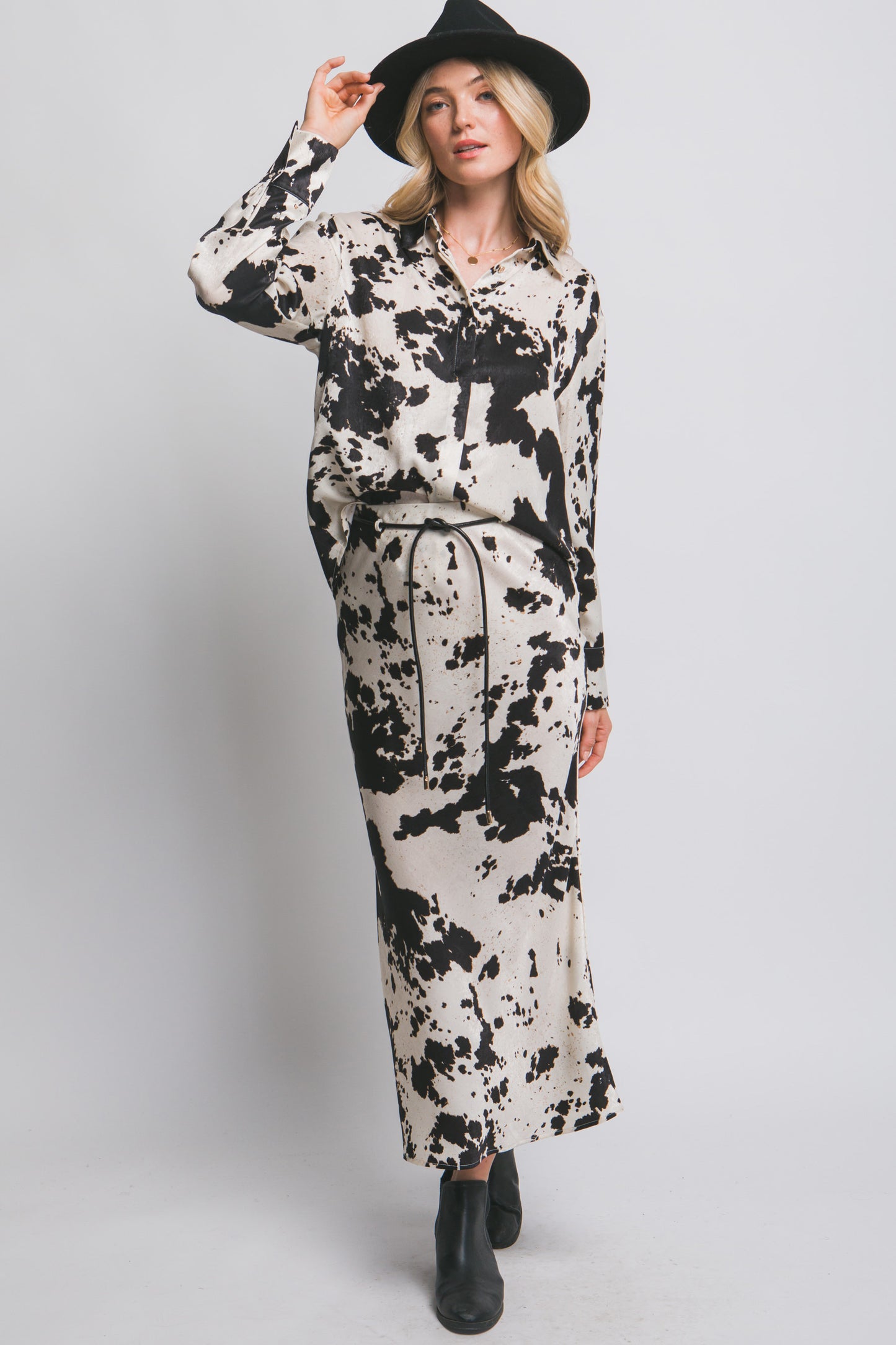 Falda Midi Cow Print Luxe