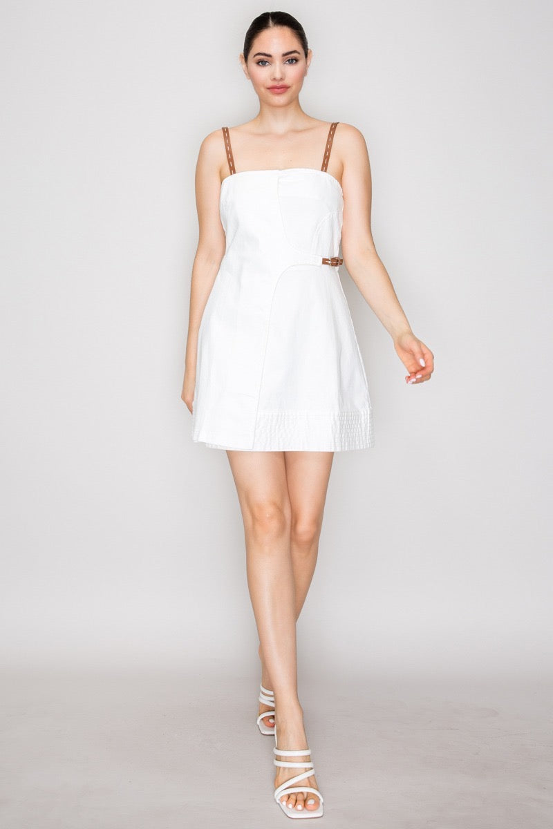 Vestido Mini Linen Belt Soft Elegance