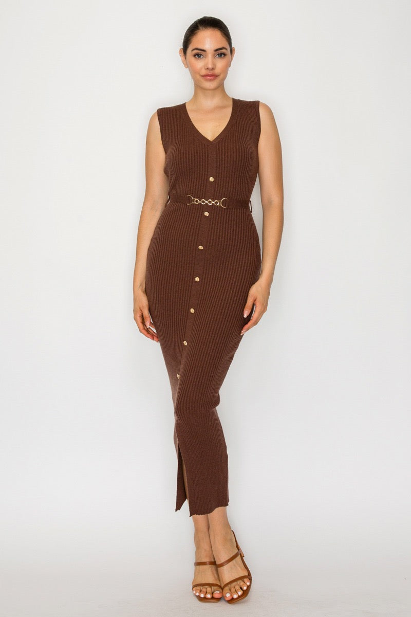Vestido Midi Chain Elegance