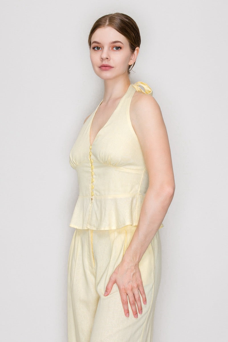 Blusa Halter Lino Amelia