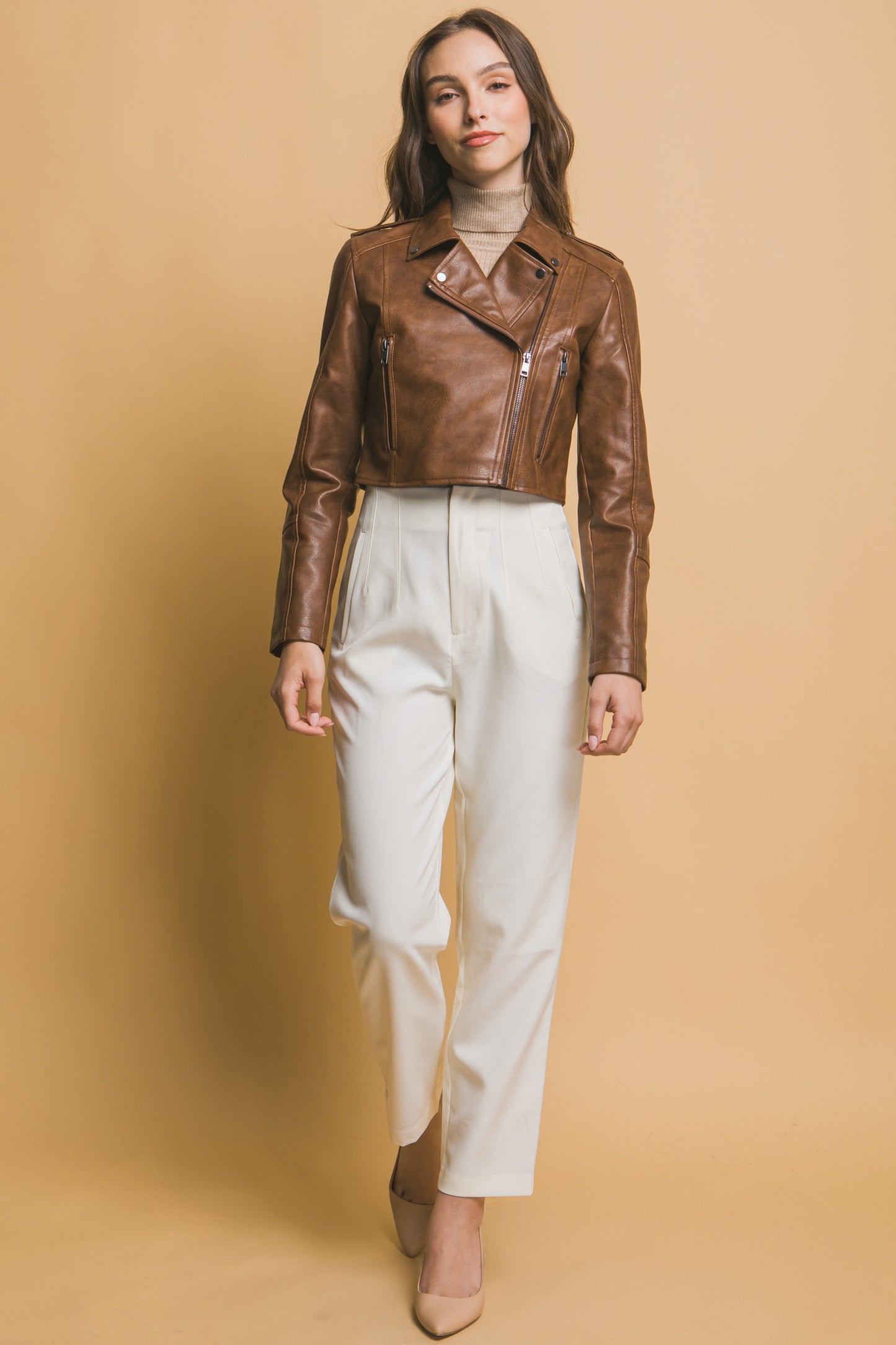 Chamarra Moto Classic Cropped