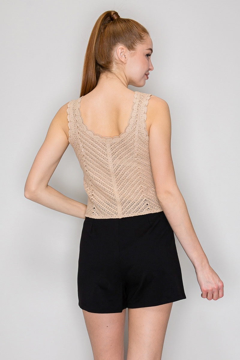 Blusa Crochet Buttons Crop