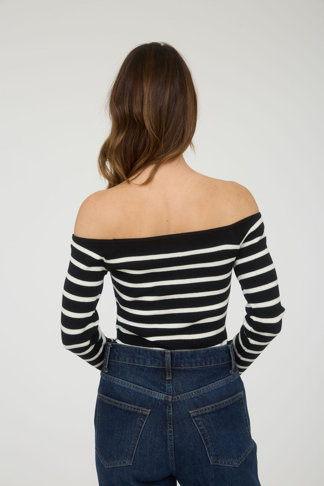 Suéter Off-Shoulder Rayas París