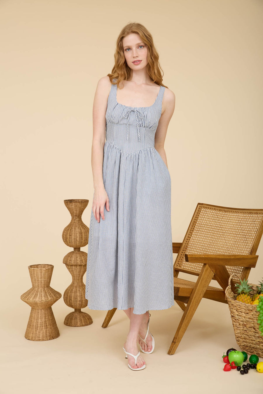 Vestido Midi Rayas Summer Fit