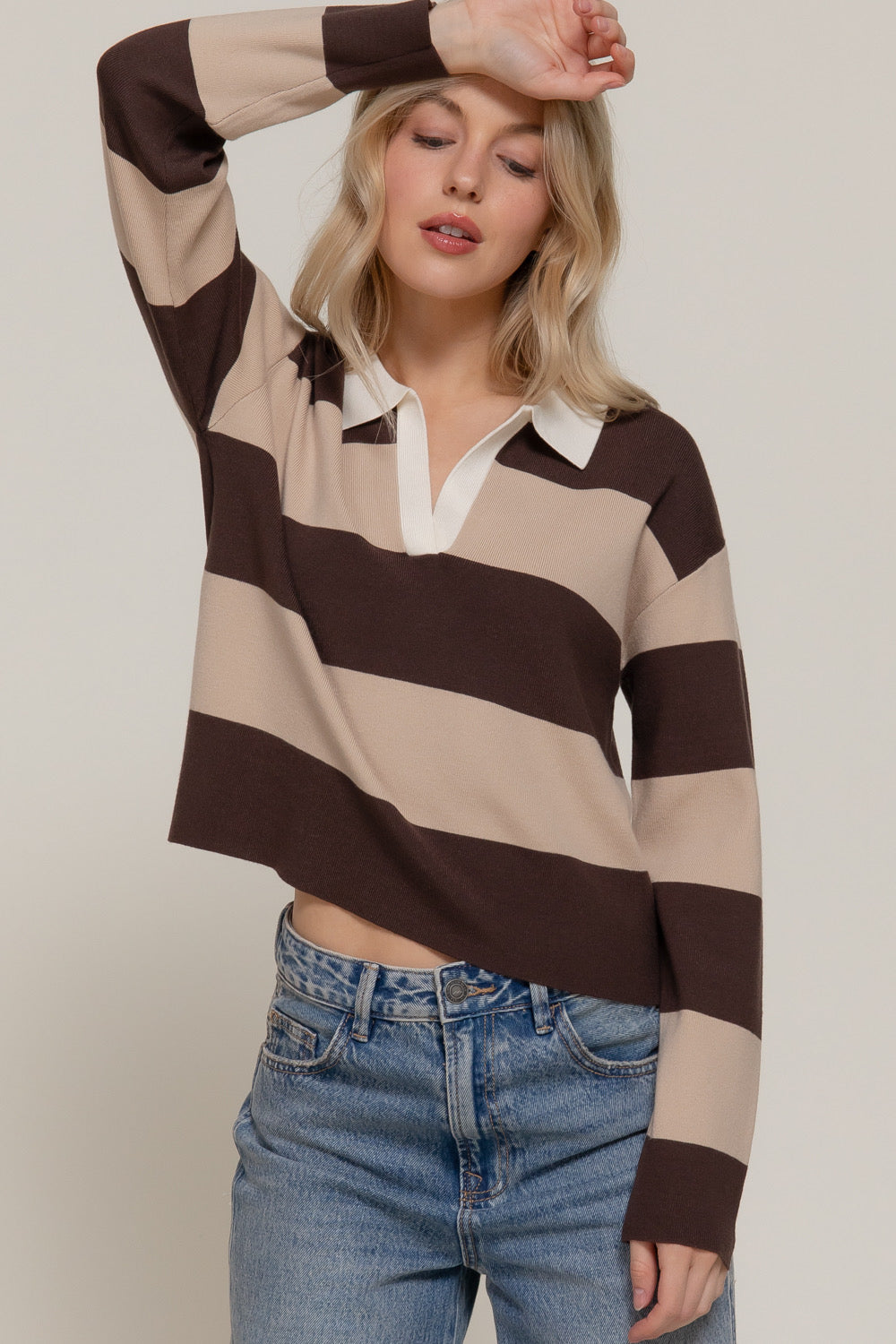 Suéter Polo Rayado Knit